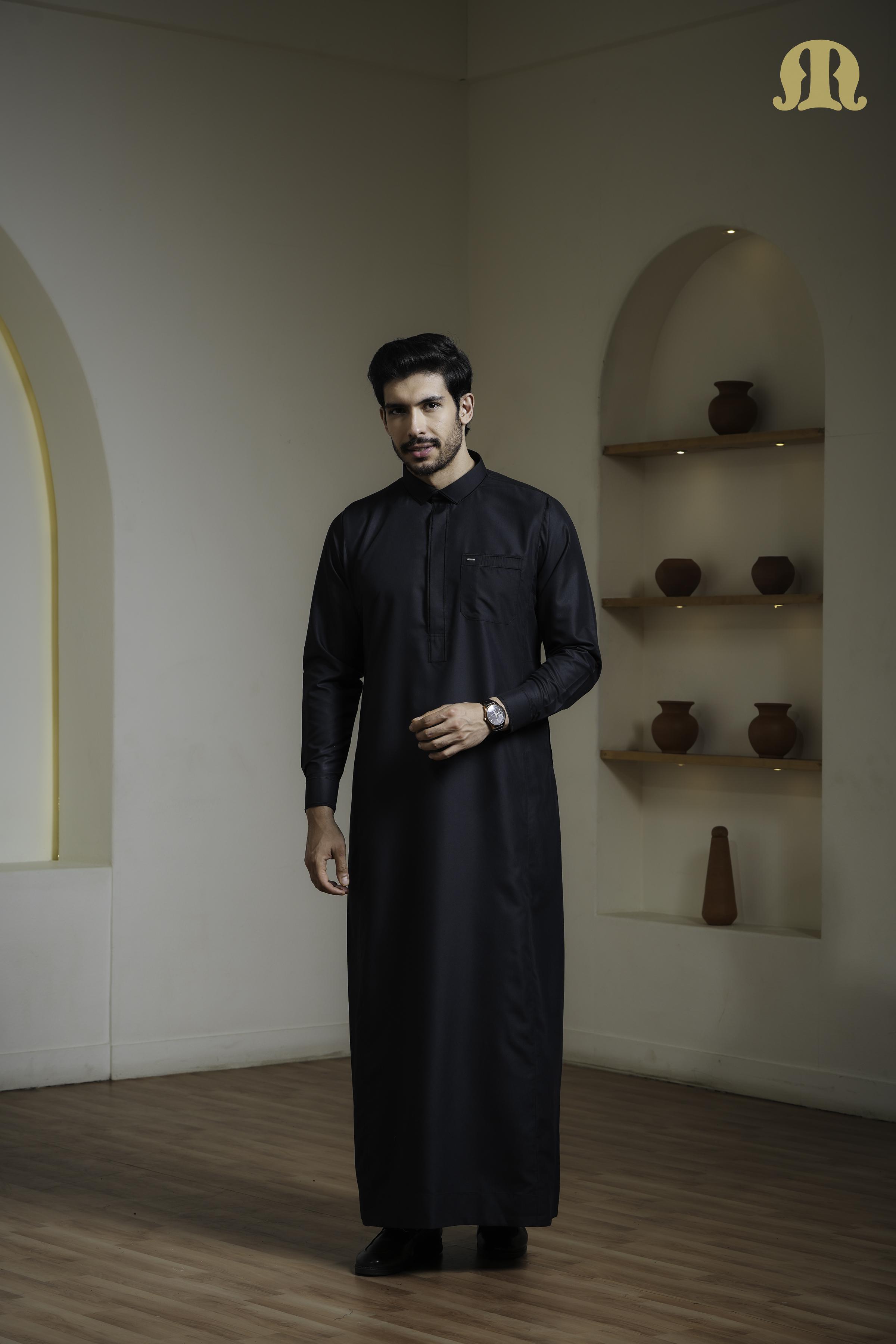 Iraf Embroidered Qatari Gold Thobe Mens